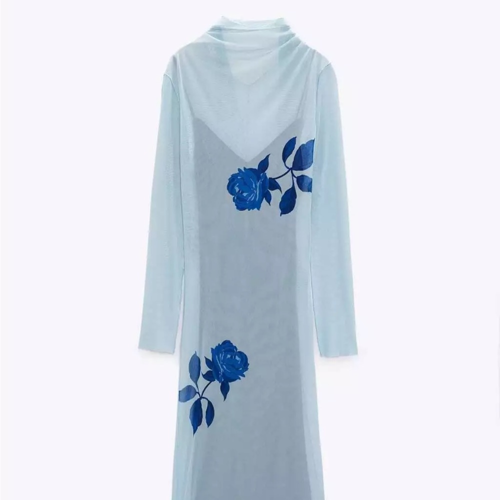 ZARA PRINTED TULLE DRESS